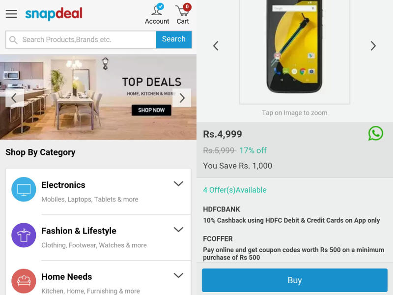 Snapdeal Competes Flipkart