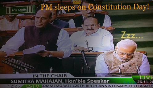 PM Modi caught sleeping1