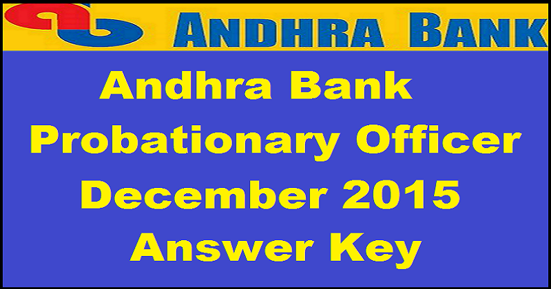 Andhra Bank PO answer key