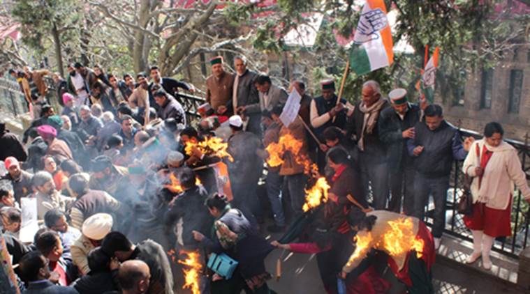 Congress protesters suffered fire injuries