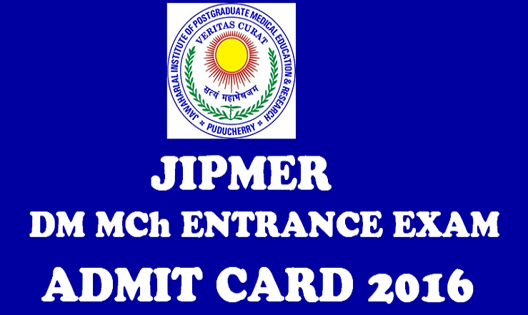 JIPMER DM/MCh 2016 Admit Card Released: Download Here