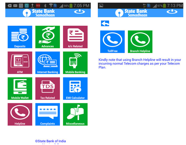 State Bank Samadhaan - Self-Service Mobile App Launched by SBI