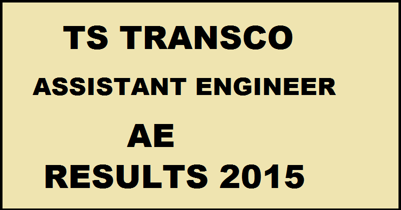 TS TRANSCO Results 2015 Declared: Check Results Here