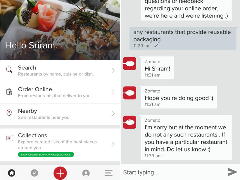 Zomato offers enhanced customer support - in-app chat feature