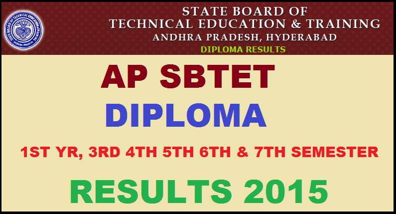 AP SBTET Diploma 1st Year/ 3rd 4th 5th 6th 7th Semester Results 2015 Declared: Check Diploma C08/C05 Results Here