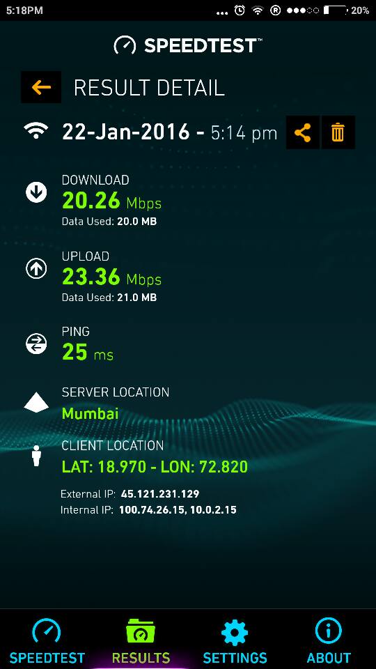speed of the internet Wifi in Mumabi railway station