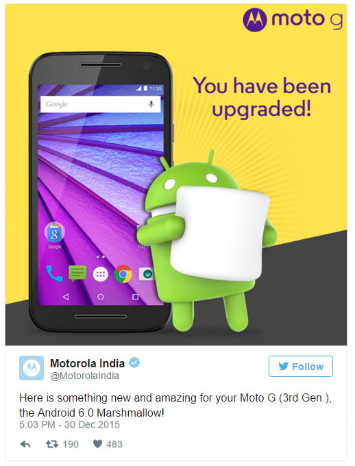 Moto G Gen 3 Devices to get Android Marshmallow Update