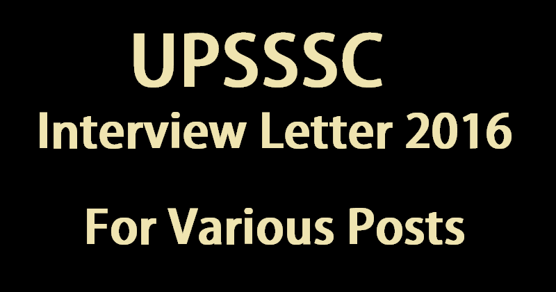 UPSSSC Interview call letter