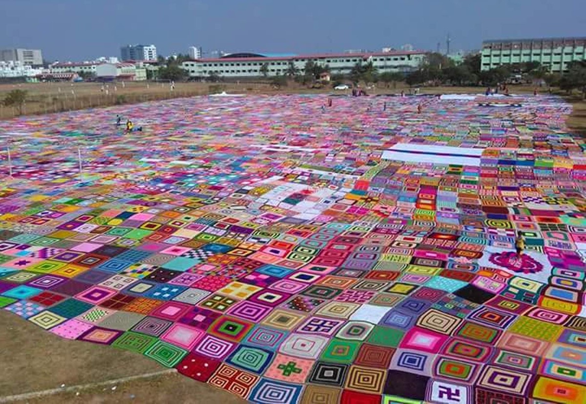 World's biggest crochet blanket