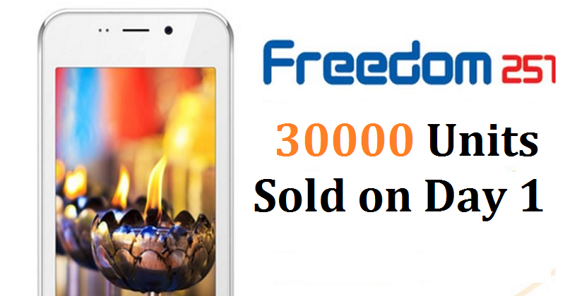 Freedom 251 Day 1 Online Bookings 30000 Units