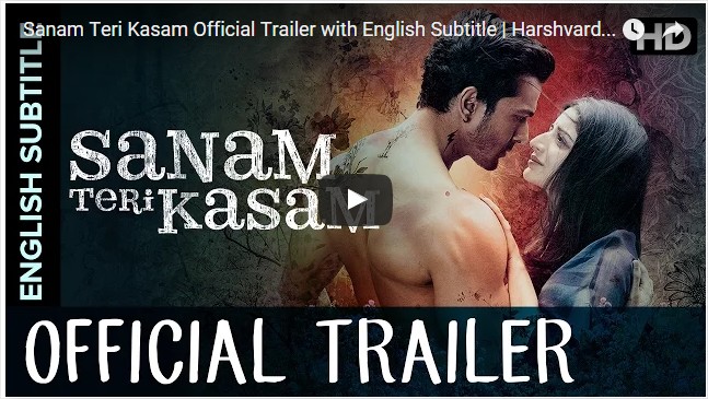 Sanam Teri Kasam Theatrical Trailer - Harshvardhan Rane, Mawra Hocane - All India Roundup - All India Roundup - Google Chrome