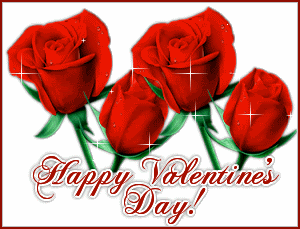 Happy Valentines day Gif Wallpapers with red roses 