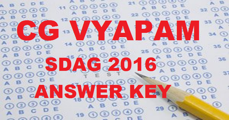 CG Vyapam SDAG Answer Key 2016 & Cutoff Marks For Assistant/Steno/DEO 13th March Exam