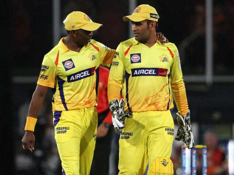 Dhoni and Bravo CSK