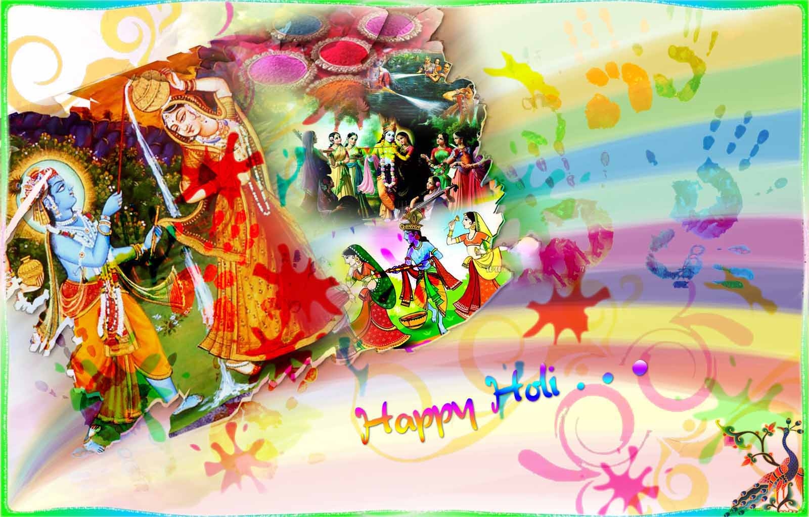 Happy Holi Images with Radha Krishna