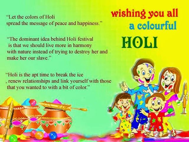 Holi Images with quotes and parents with their childrens