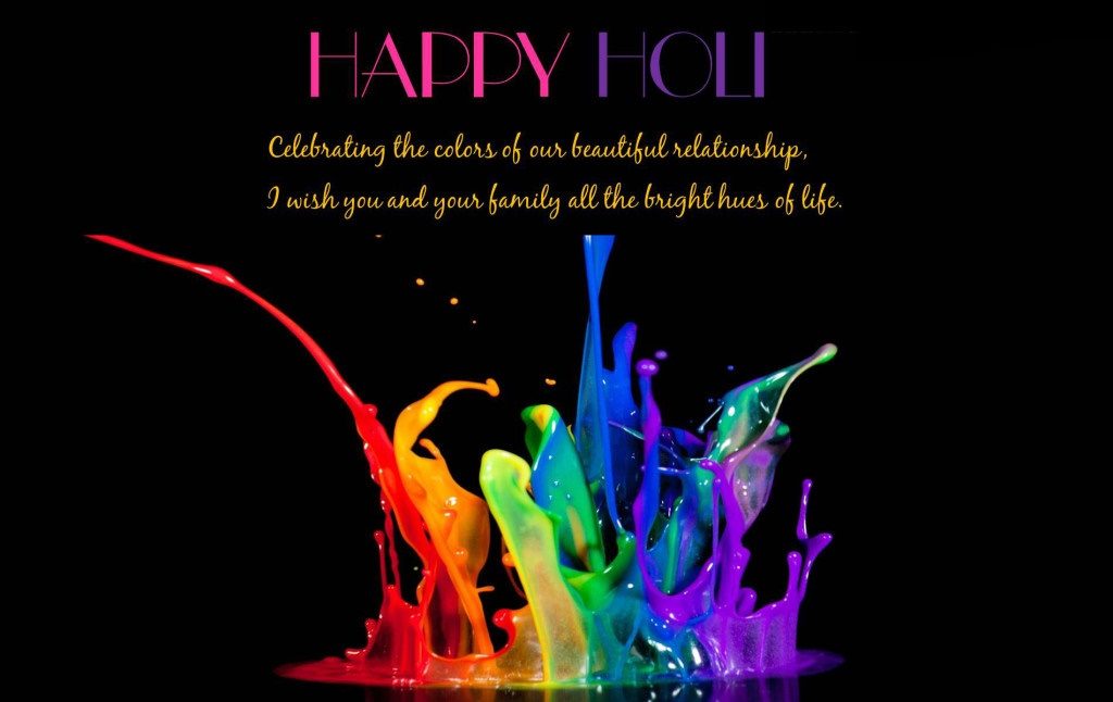 Holi image with black background