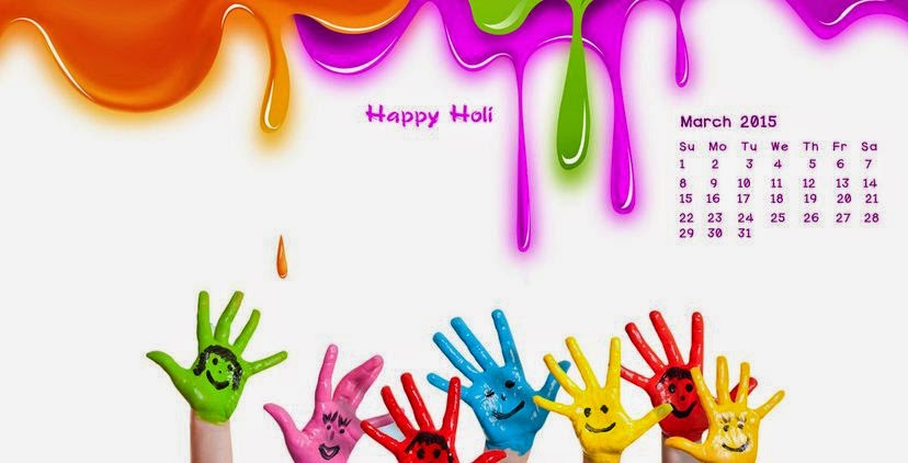 Holi image with calender
