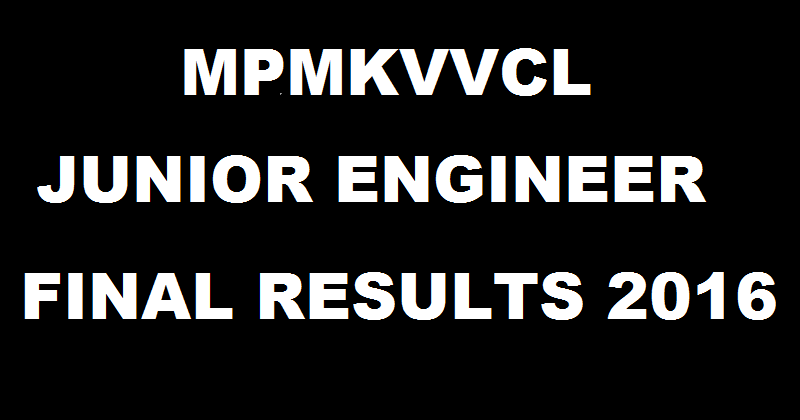 MPMKVVCL JE Final Results 2016 Declared: Check List of Selected Candidates @ www.mpcz.co.in