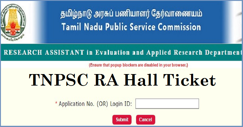 TNPSC RA Hall ticket