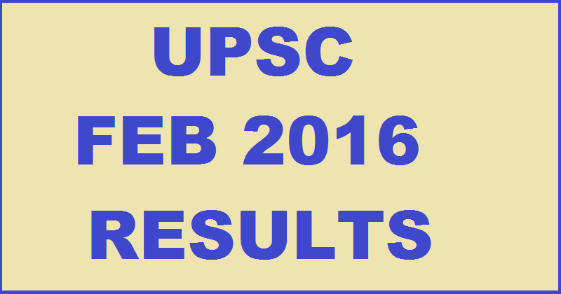 UPSC RESULTS 2016