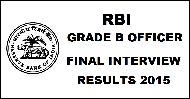 RBI Grade B Officer Final Results 2015| Check Selected Candidates List Here