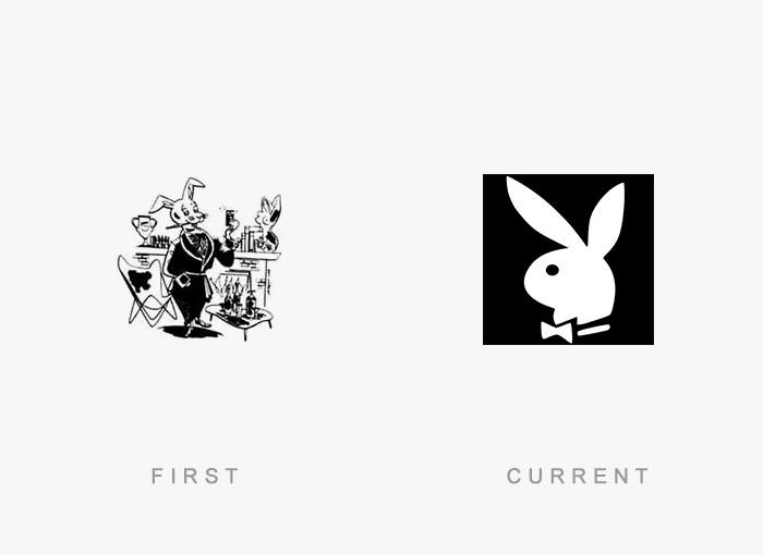 Playboy - Before and After Logos of World Famous Companies