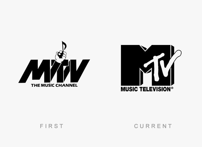 MTV - Before and After Logos of World Famous Companies