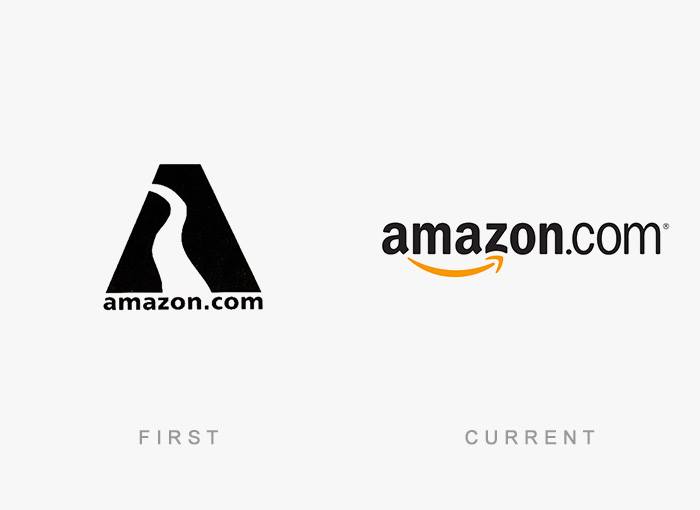 Amazon - Before and After Logos of World Famous Companies