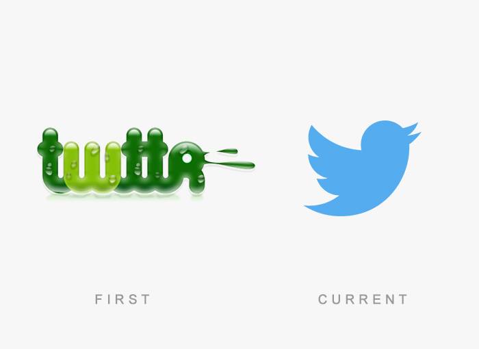 Twitter - Before and After Logos of World Famous Companies