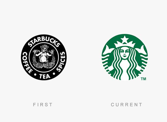 Starbucks - Before and After Logos of World Famous Companies