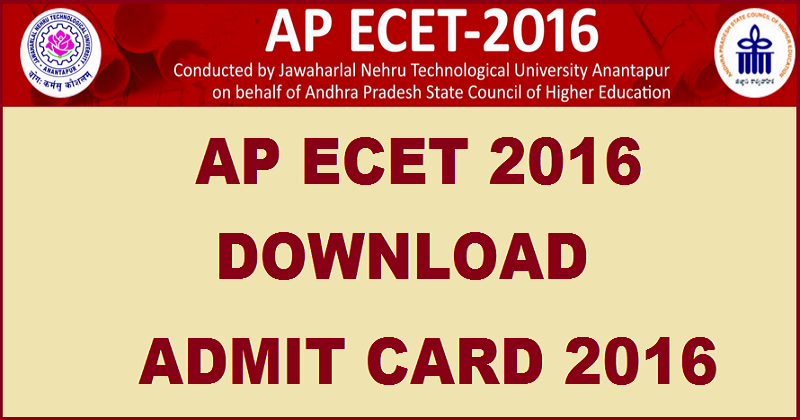 AP ECET Hall Ticket 2016 Admit Card Download @ www.apecet.org From 30th April