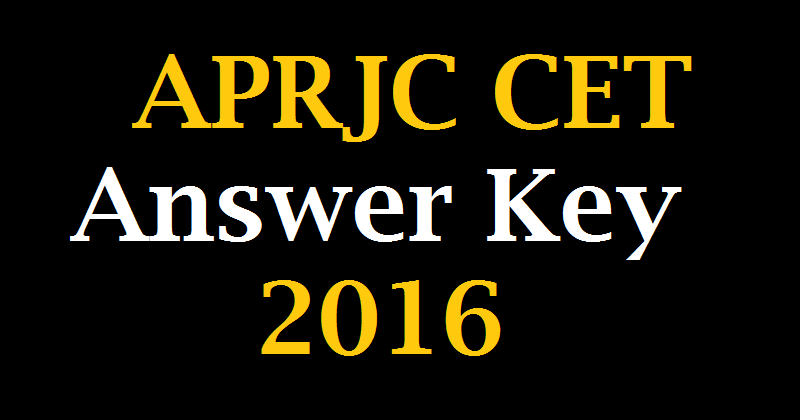 APRJC CET Answer Key 2016