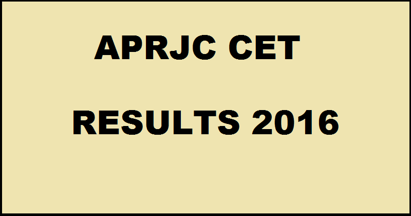 APRJC CET Results 2016 Rank Card To Be Declared Soon @ aprs.cgg.gov.in