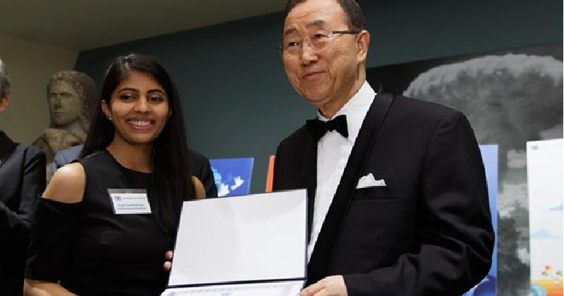 Indian Girl Wins Award At UN Poster Contest On Nuclear Disarmament