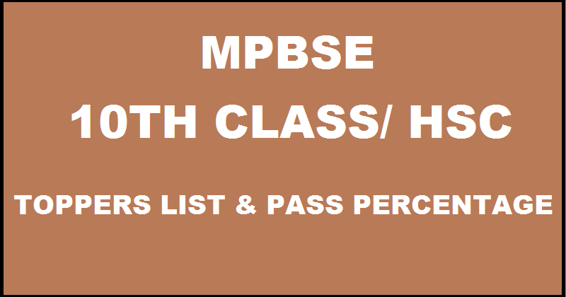 MP 10th Class HSC Toppers List 2016 Pass Percentage District Wise 