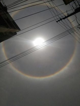 Rainbow ring around the sun in Kolkata