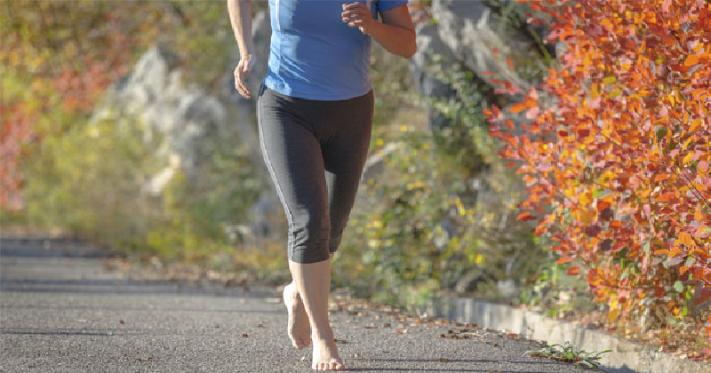 running barefoot