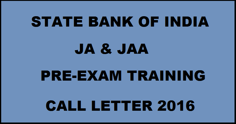 SBI Pre-Exam Training Call Letter