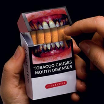 Warnings on cigarette packs