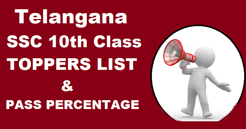 Telangana ssc 10th class toppers and pass percentage
