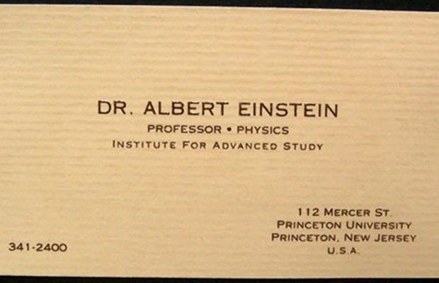 Albert Einstein - The Actual Business Cards Of Famous People