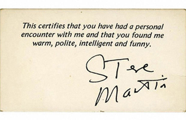 Steve Martin - The Actual Business Cards Of Famous People