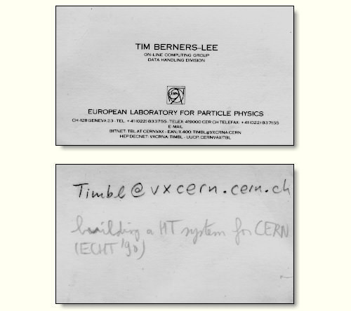 Tim Berners-Lee - The Actual Business Cards Of Famous People