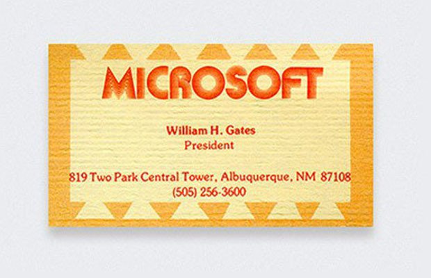 Bill Gates - The Actual Business Cards Of Famous People