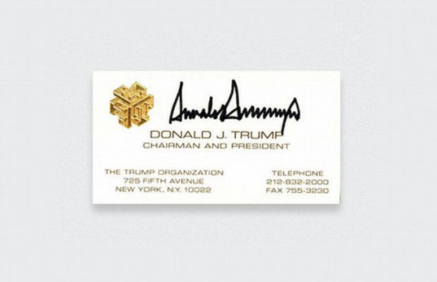 Donald Trump - The Actual Business Cards Of Famous People