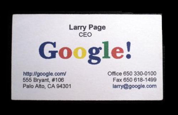 Larry Page1 - The Actual Business Cards Of Famous People