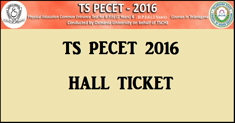 TSPECET Hall Ticket 2016 Admit Card Download @ www.tspecet.org From 27th May