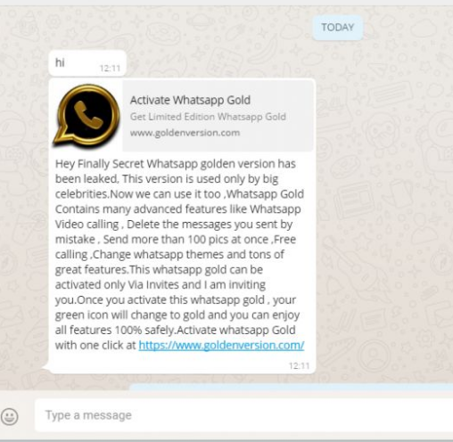WhatsApp Gold Invite