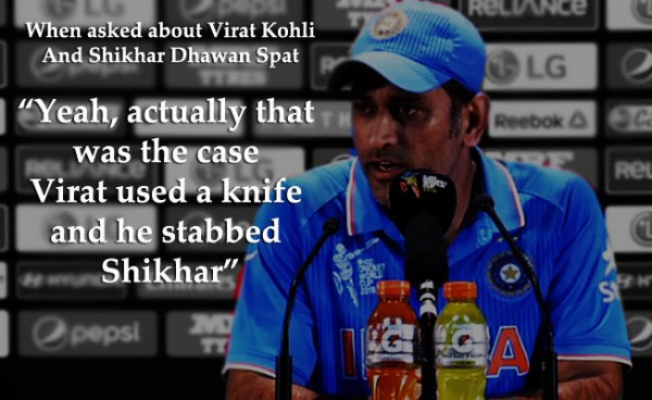 Dhoni about Virat and Dhawan spat